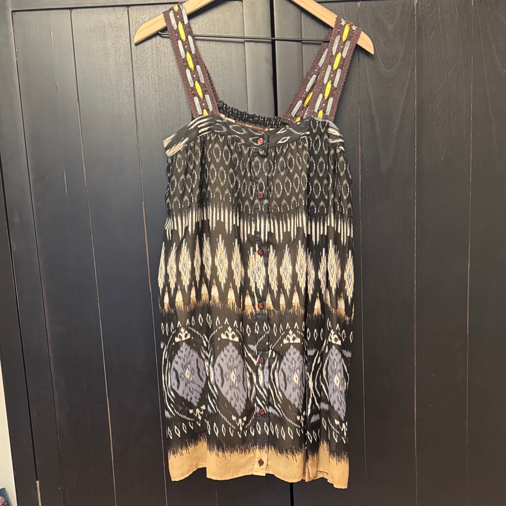 Hazel Black and Brown Patterned Mini Dress